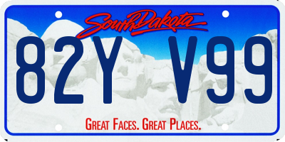 SD license plate 82YV99