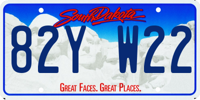 SD license plate 82YW22