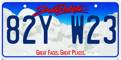 SD license plate 82YW23