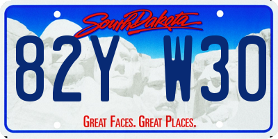 SD license plate 82YW30