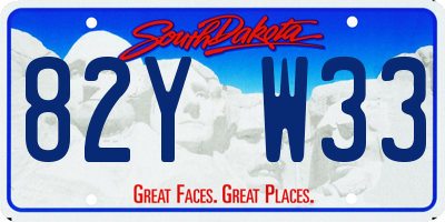 SD license plate 82YW33