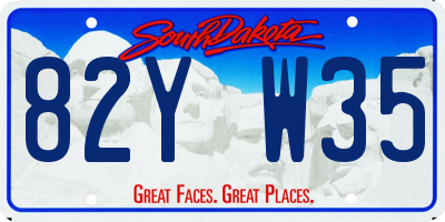 SD license plate 82YW35