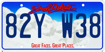 SD license plate 82YW38
