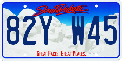 SD license plate 82YW45