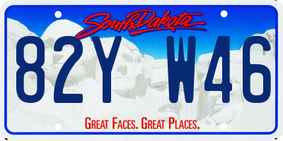 SD license plate 82YW46