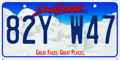 SD license plate 82YW47