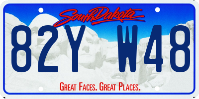 SD license plate 82YW48