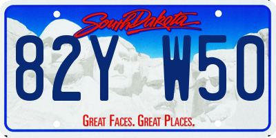 SD license plate 82YW50