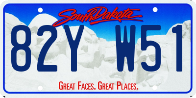 SD license plate 82YW51