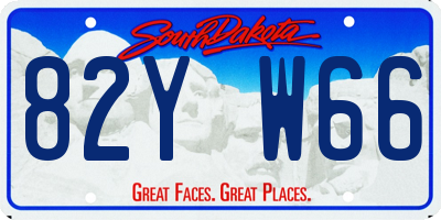SD license plate 82YW66