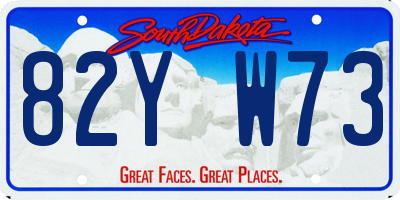 SD license plate 82YW73
