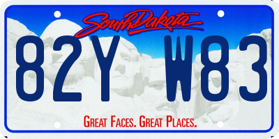 SD license plate 82YW83