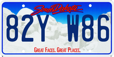 SD license plate 82YW86