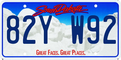 SD license plate 82YW92