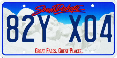 SD license plate 82YX04