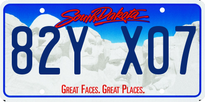 SD license plate 82YX07