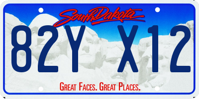 SD license plate 82YX12