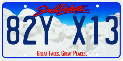 SD license plate 82YX13