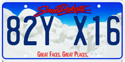 SD license plate 82YX16