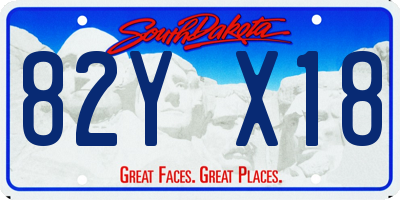 SD license plate 82YX18