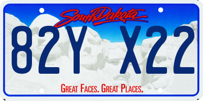 SD license plate 82YX22