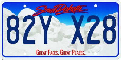 SD license plate 82YX28
