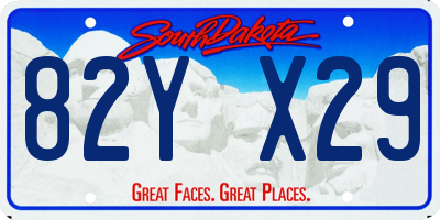 SD license plate 82YX29