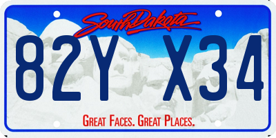 SD license plate 82YX34