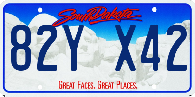 SD license plate 82YX42
