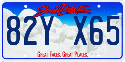 SD license plate 82YX65