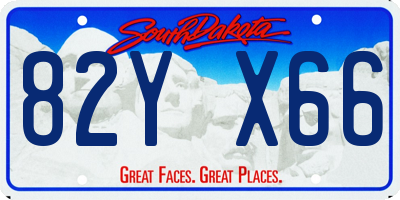 SD license plate 82YX66