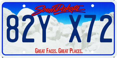 SD license plate 82YX72