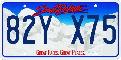 SD license plate 82YX75