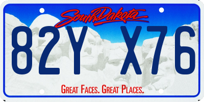 SD license plate 82YX76