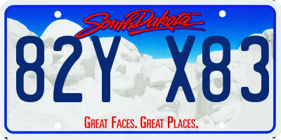 SD license plate 82YX83