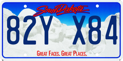 SD license plate 82YX84
