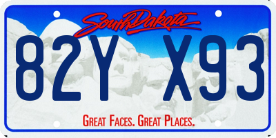SD license plate 82YX93