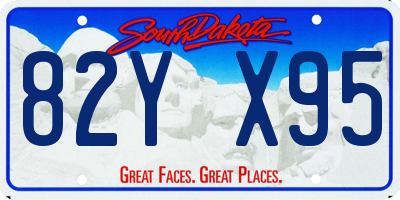 SD license plate 82YX95