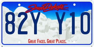 SD license plate 82YY10
