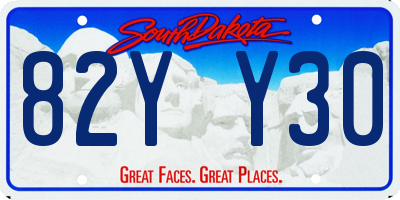 SD license plate 82YY30