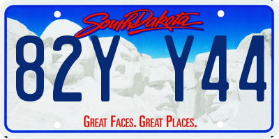 SD license plate 82YY44