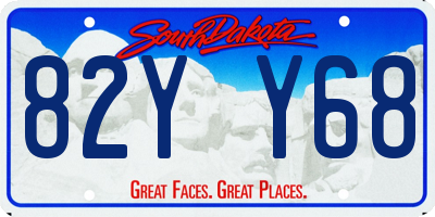 SD license plate 82YY68