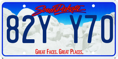 SD license plate 82YY70