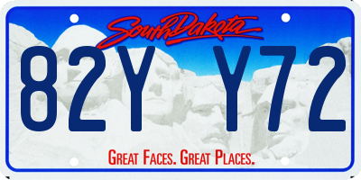 SD license plate 82YY72
