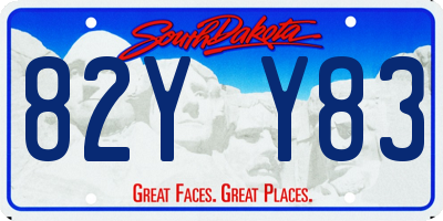 SD license plate 82YY83