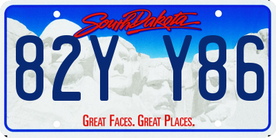 SD license plate 82YY86