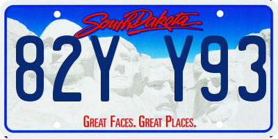 SD license plate 82YY93