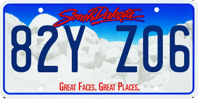 SD license plate 82YZ06