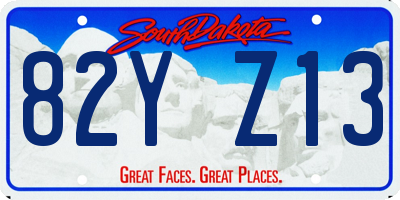 SD license plate 82YZ13