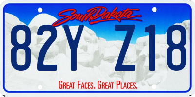 SD license plate 82YZ18